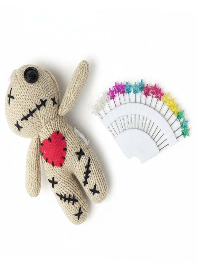 DKUUPEX Voodoo Doll with 18 Pins, Creepy Horror Plush Stress Relief Halloween Decoration & Funny Gag Gift for Friends, Office & Party for Adult - Image 1